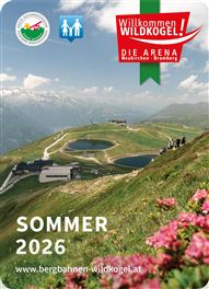 Eine schöne Berglandschaft mit grünen Wiesen und blühenden Blumen. Im Hintergrund sind Berge und eine Seilbahn zu sehen.
