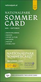 Eine Sommerkarte für den Nationalpark Hohe Tauern, gültig von Mai bis Oktober. Sie bietet Zugang zu verschiedenen Aktivitäten wie Berg-Erlebnisse, Baden, Sport und Natur.