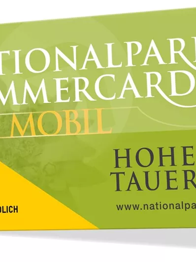 Een Nationalpark Sommercard voor het Nationalpark Hohe Tauern. De kaart is milieuvriendelijk en biedt mobiliteitsvoordelen.